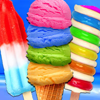 Rainbow Ice Cream And Popsicles - Icy Dessert Make